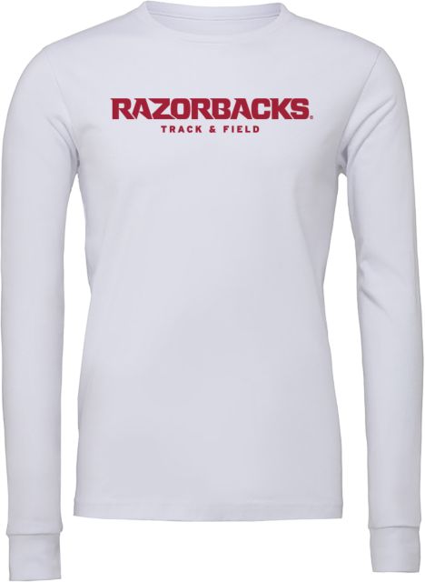 Arkansas Bella + Canvas Jersey Cotton Long Sleeve T Shirt Razorbacks Wordmark - Track and Field