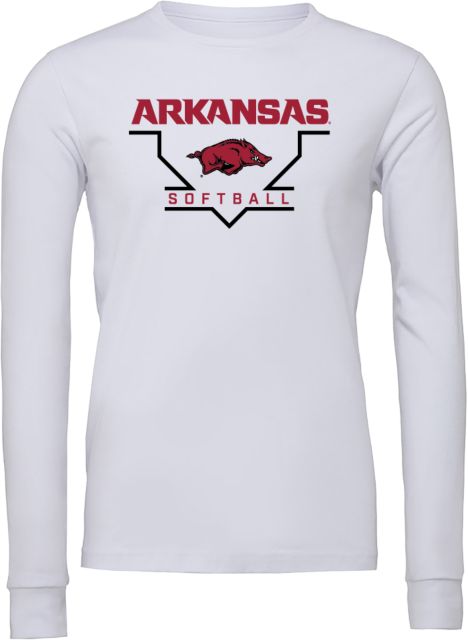 Arkansas Bella + Canvas Jersey Cotton Long Sleeve T Shirt Arkansas Softball Home Plate