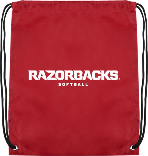 Arkansas Cardinal Drawstring Backpack Razorbacks Wordmark - Softball