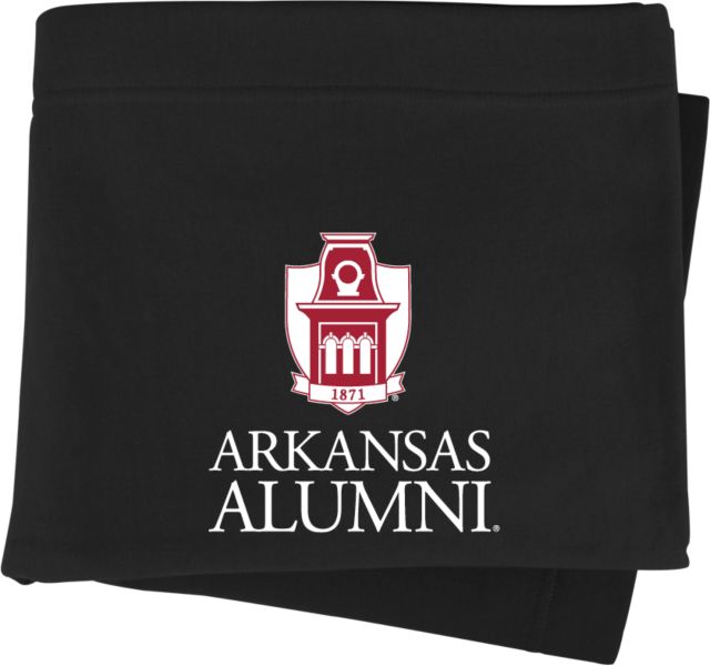 Arkansas Sweatshirt Blanket Arkansas Alumni Mark Vertical - ONLINE ONLY