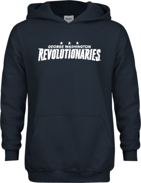 George Washington Youth Fleece Hoodie George Washington Revolutionaries with Stars Wordmark - ONLINE ONLY