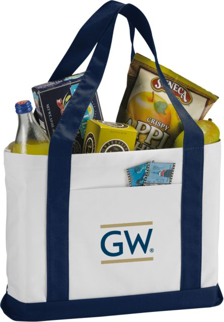 George Washington Contender White/Navy Canvas Tote Institutional GW - ONLINE ONLY