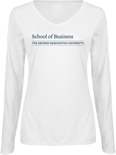 George Washington Ladies Long Sleeve V Neck Tee Business - ONLINE ONLY