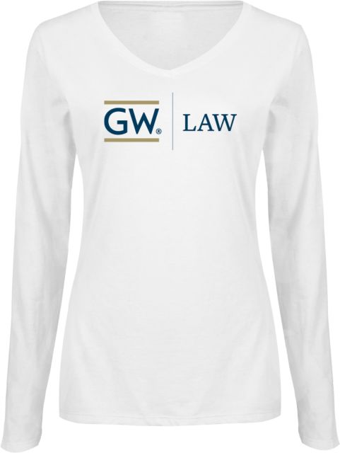 George Washington Ladies Long Sleeve V Neck Tee Law - ONLINE ONLY