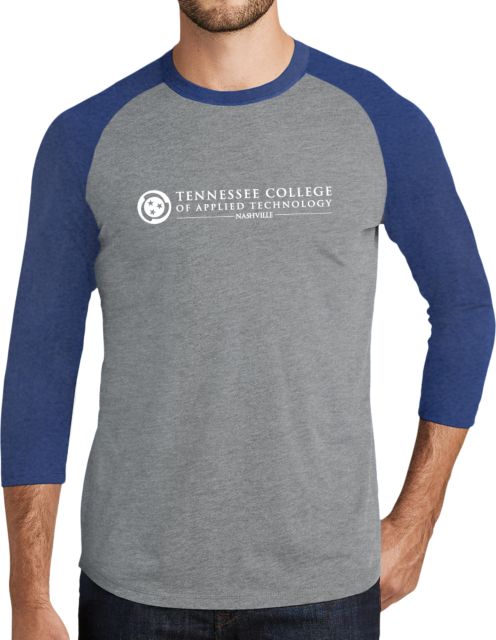 TCAT Nashville Grey/Royal Heather Tri Blend Baseball Raglan TCAT horizontal - ONLINE ONLY