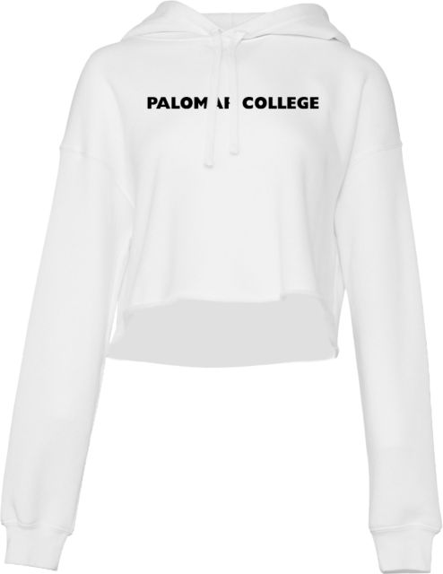 Palomar Bella + Canvas Womens Cropped Fleece Hood Palomar College Flat - ONLINE ONLY