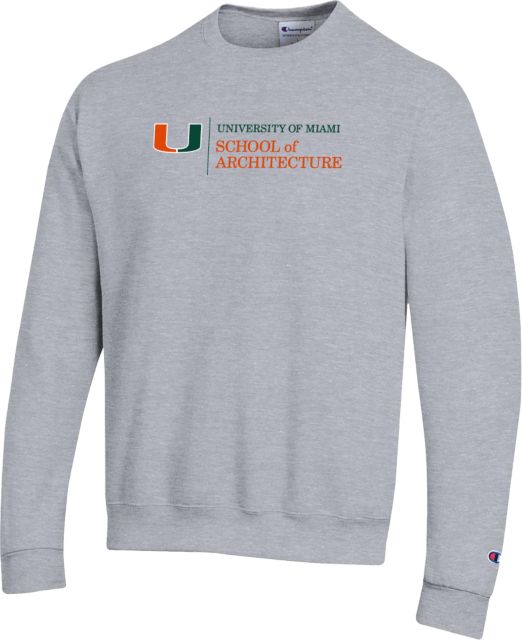 Miami Champion Fleece Crew U Miami School of Architecture - Horizontal - ONLINE ONLY