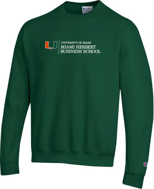 Miami Champion Fleece Crew U Miami Miami Herbert Business School - Horizontal - ONLINE ONLY