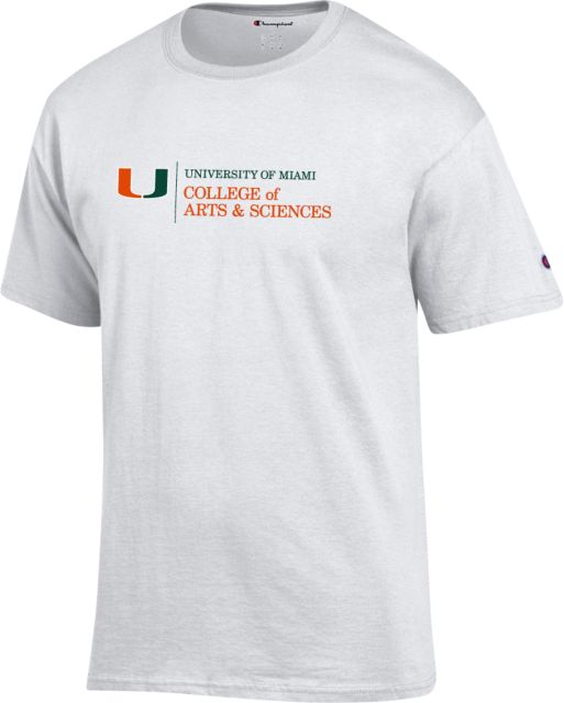 Miami Champion T Shirt U Miami College of Arts and Sciences - Horizontal - ONLINE ONLY