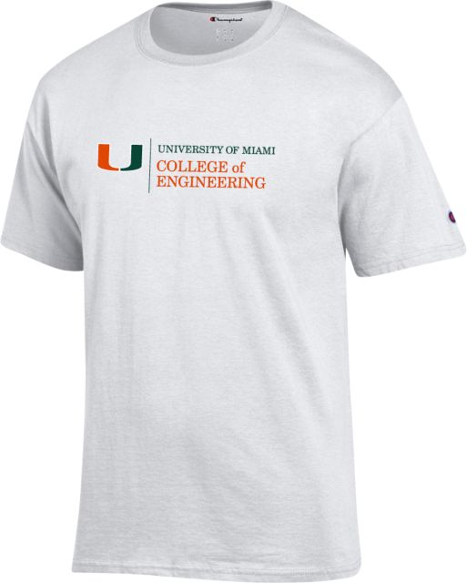 Miami Champion T Shirt U Miami College of Engineering - Horizontal - ONLINE ONLY