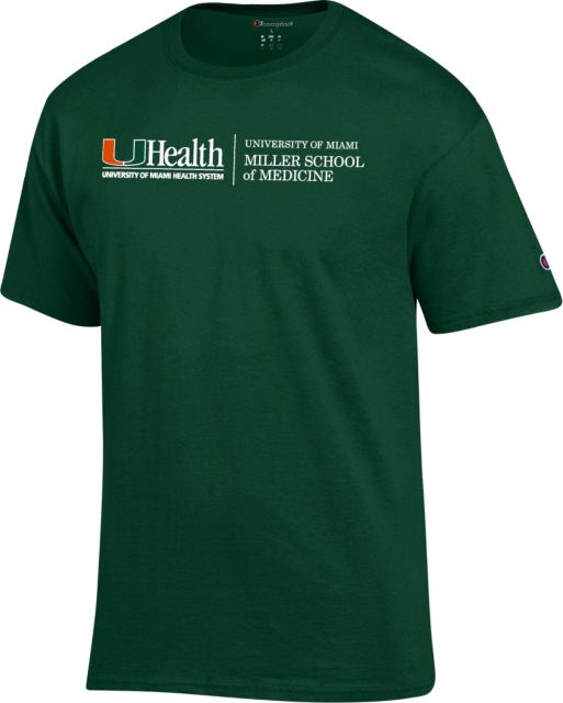 Miami Champion T Shirt U Miami Health Miller School of Medicine - Horizontal - ONLINE ONLY