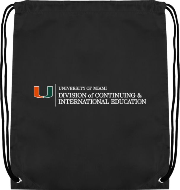 Miami Drawstring Backpack U Miami Division of Continuing and International Education - Horizontal - ONLINE ONLY