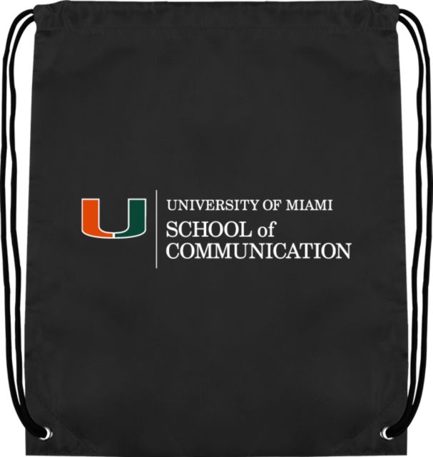 Miami Drawstring Backpack U Miami School of Communication - Horizontal - ONLINE ONLY