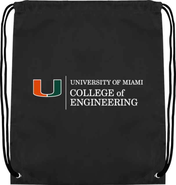 Miami Drawstring Backpack U Miami College of Engineering - Horizontal - ONLINE ONLY
