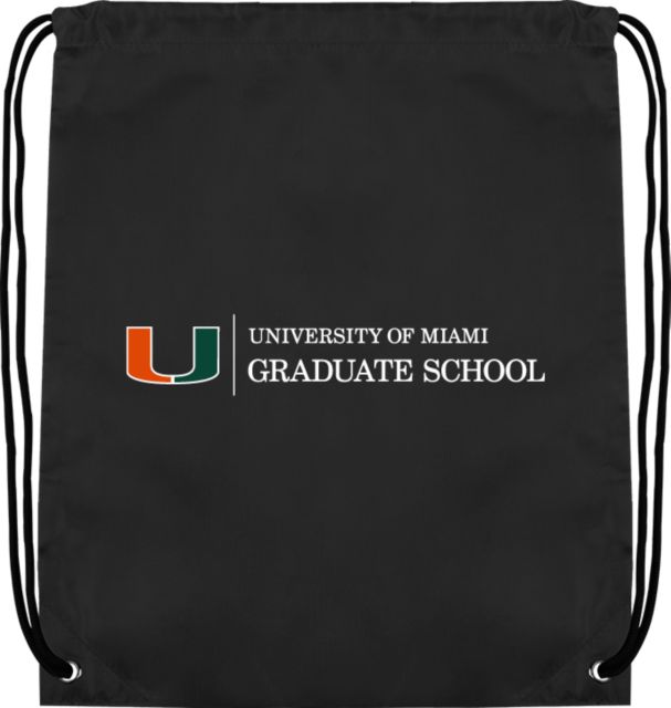 Miami Drawstring Backpack U Miami Graduate School - Horizontal - ONLINE ONLY
