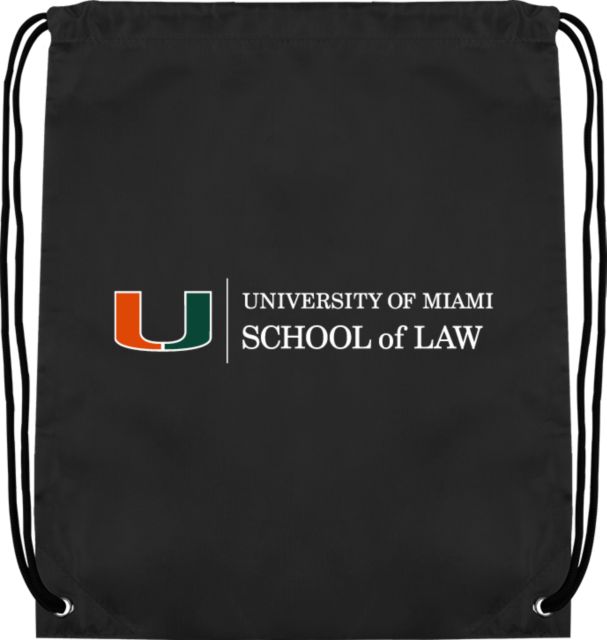 Miami Drawstring Backpack U Miami School of Law - Horizontal - ONLINE ONLY