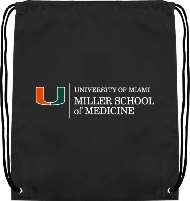 Miami Drawstring Backpack U Miami Miller School of Medicine - Horizontal - ONLINE ONLY