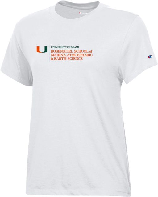 Miami Champion Womens  Core Short Sleeve Tee U Miami Rosenstiel School of Marine Atmospheric Earth Science - Horizontal - ONLINE ONLY