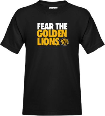 Arkansas Pine Bluff Youth T Shirt Fear The Golden Lions - ONLINE ONLY