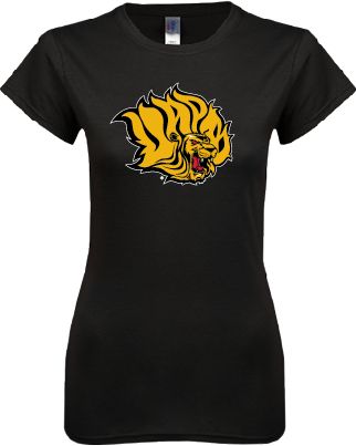 Arkansas Pine Bluff Next Level Womens Boyfriend Tee Golden Lion Head - ONLINE ONLY
