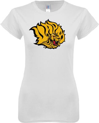 Arkansas Pine Bluff Next Level Womens Boyfriend Tee Golden Lion Head - ONLINE ONLY