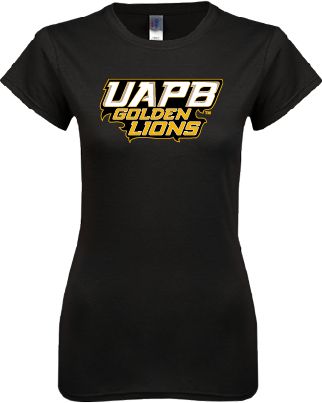 Arkansas Pine Bluff Next Level Womens Boyfriend Tee UAPB Golden Lions Stacked - ONLINE ONLY