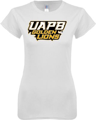 Arkansas Pine Bluff Next Level Womens Boyfriend Tee UAPB Golden Lions Stacked - ONLINE ONLY