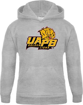 Arkansas Pine Bluff Youth Fleece Hood UAPB Lion Head Stacked - ONLINE ONLY