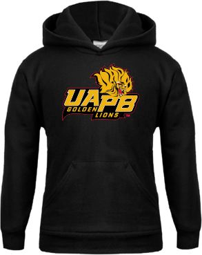 Arkansas Pine Bluff Youth Fleece Hoodie UAPB Lion Head Stacked - ONLINE ONLY