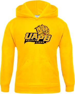 Arkansas Pine Bluff Youth Fleece Hoodie UAPB Lion Head Stacked - ONLINE ONLY