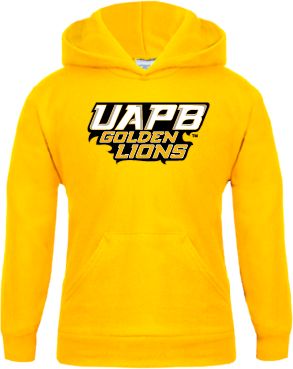 Arkansas Pine Bluff Youth Fleece Hoodie UAPB Golden Lions Stacked - ONLINE ONLY