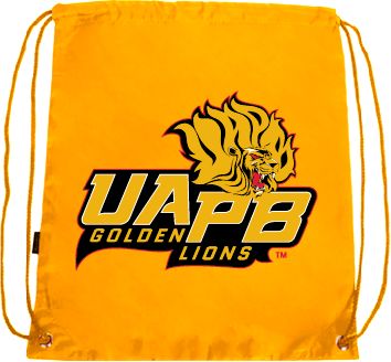 Arkansas Pine Bluff Drawstring Backpack UAPB Lion Head Stacked - ONLINE ONLY