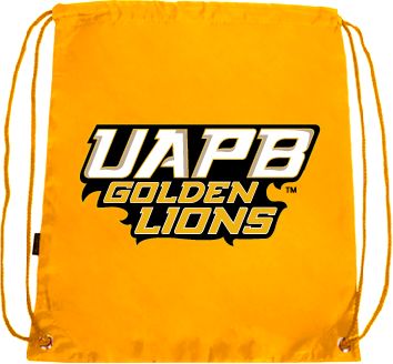 Arkansas Pine Bluff Drawstring Backpack UAPB Golden Lions Stacked - ONLINE ONLY