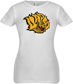 Arkansas Pine Bluff Next Level Girls Fashion Fit T Shirt Golden Lion Head - ONLINE ONLY