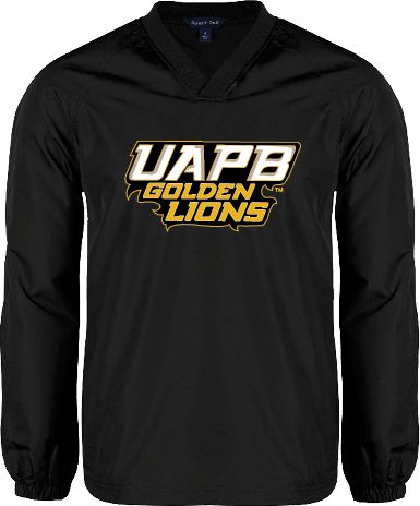 Arkansas Pine Bluff V Neck Raglan Windshirt UAPB Golden Lions Stacked - ONLINE ONLY
