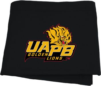 Arkansas Pine Bluff Sweatshirt Blanket UAPB Lion Head Stacked - ONLINE ONLY