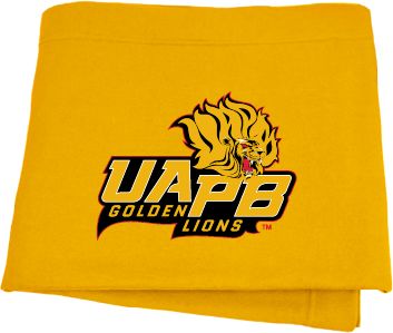 Arkansas Pine Bluff Sweatshirt Blanket UAPB Lion Head Stacked - ONLINE ONLY