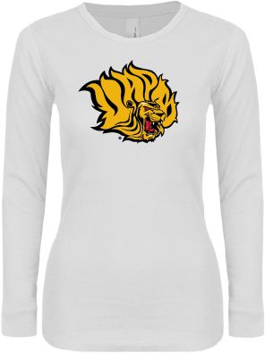 Arkansas Pine Bluff Womens Long Sleeve V Neck Tee Golden Lion Head - ONLINE ONLY