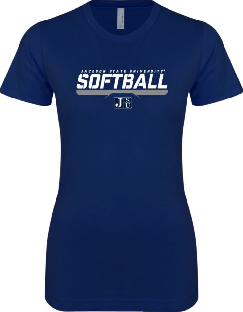 Jackson State Next Level Ladies SoftStyle Junior Fitted Tee Jackson State Softball Stencil w/ Underline - ONLINE ONLY