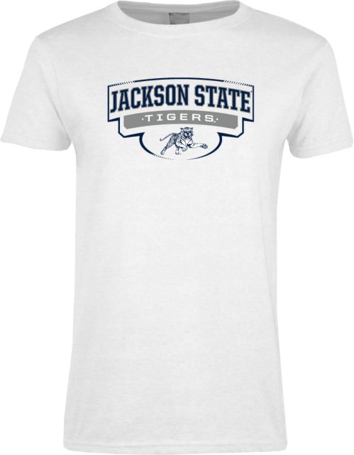 Jackson State Ladies T Shirt Jackson State Tigers Arched w/ Outline - ONLINE ONLY