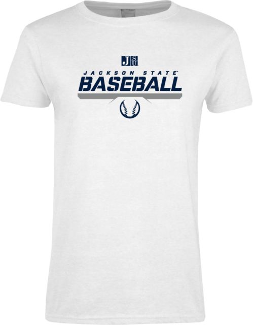 Jackson State Ladies T Shirt Jackson State Baseball Stencil w/ Ball - ONLINE ONLY