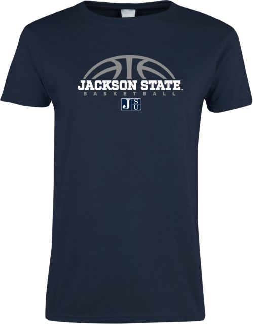 Jackson State Ladies T Shirt Jackson State Basketball Half Ball - ONLINE ONLY