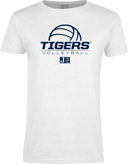 Jackson State Ladies T Shirt Tigers Volleyball Stacked w/ Ball - ONLINE ONLY