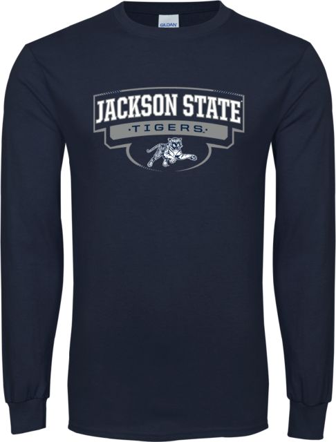 Jackson State Long Sleeve T Shirt Jackson State Tigers Arched w/ Outline - ONLINE ONLY