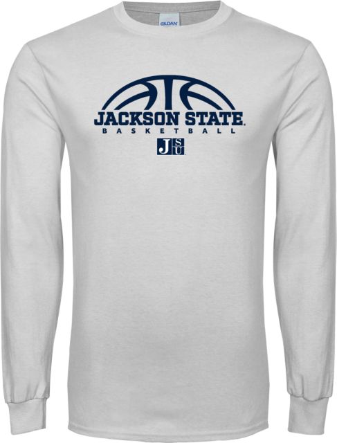 Jackson State Long Sleeve T Shirt Jackson State Basketball Half Ball - ONLINE ONLY