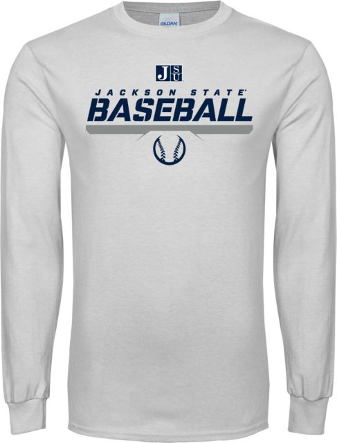 Jackson State Long Sleeve T Shirt Jackson State Baseball Stencil w/ Ball - ONLINE ONLY