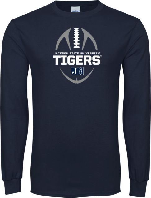 Jackson State Long Sleeve T Shirt Jackson State University Tigers Football Vertical - ONLINE ONLY