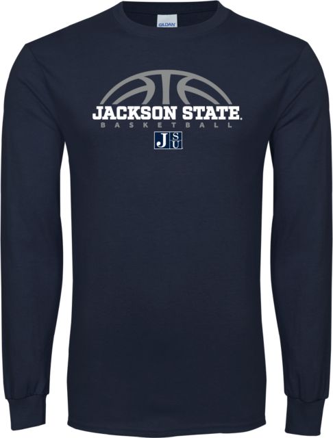 Jackson State Long Sleeve T Shirt Jackson State Basketball Half Ball - ONLINE ONLY