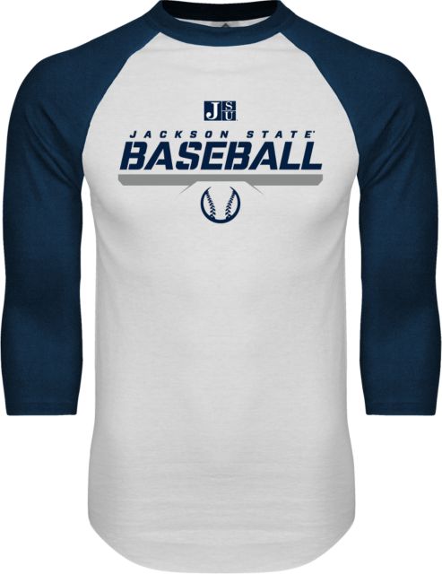 Jackson State Raglan Baseball T-Shirt Jackson State Baseball Stencil w/ Ball - ONLINE ONLY