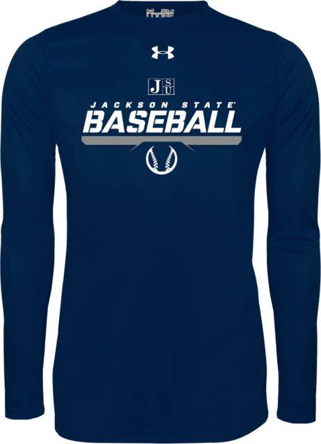 Jackson State Under Armour Long Sleeve Tech Tee Jackson State Baseball Stencil w/ Ball - ONLINE ONLY